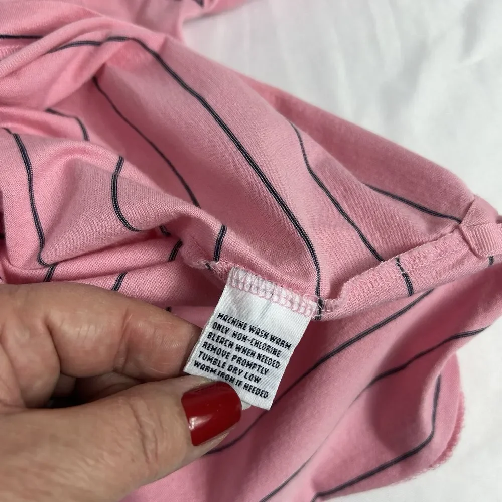 Polo‎ Ralph Lauren Pink Striped Polo Shirt Short Sleeves Pima Cotton Size Large